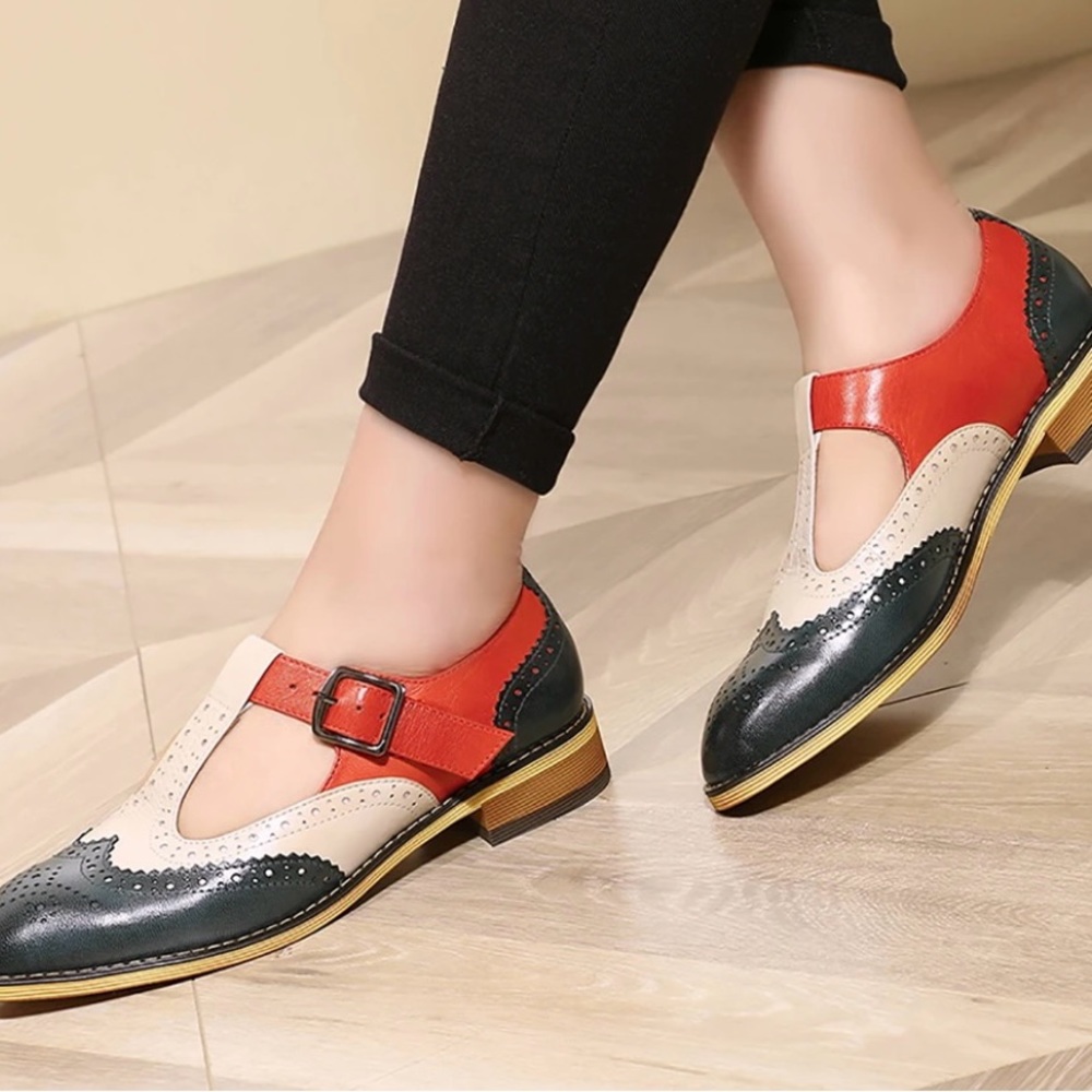 Mona Flying Genuine Leather Mary Jane Penny Loafers Casual Multicolor W38/US 7.5